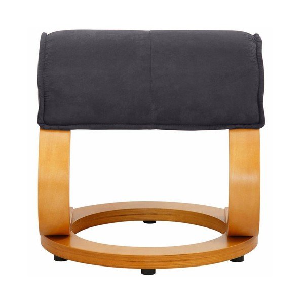 Set di poltrona e poggiapiedi grigi con rivestimento in tessuto Rika Paprika - Støraa-image-4