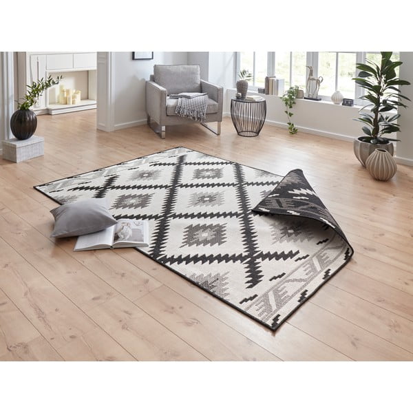Tappeto da esterno nero e crema , 170 x 120 cm Malibu - NORTHRUGS-image-1