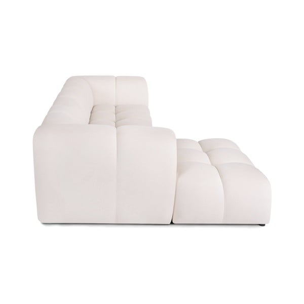 Divano angolare color crema (con penisola a sinistra/con chaise lounge) con rivestimento in velluto Cube – Bonami Selection-image-3