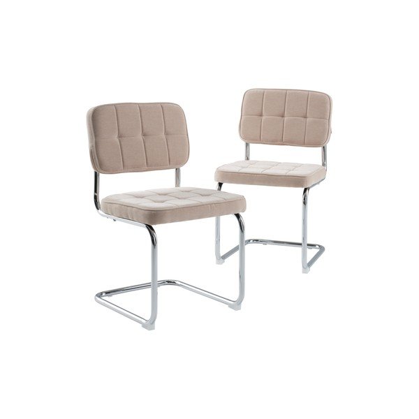 Sedie da pranzo in set beige in metallo a dondolo 2 pz Heden – Jotex