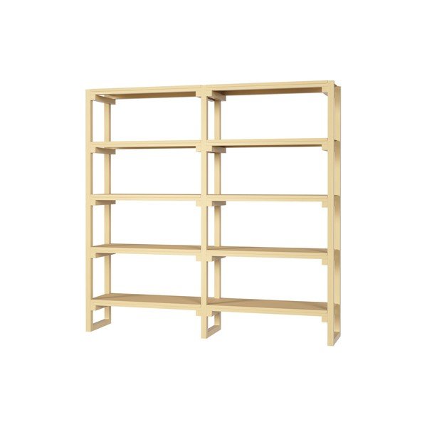 Scaffale giallo chiaro in faggio massiccio 184x180x37 cm Noru – noo.ma