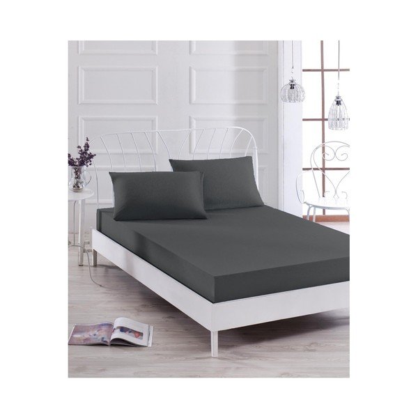 Set di lenzuola e federe singole nere Essentiale, 100 x 200 cm - Mijolnir