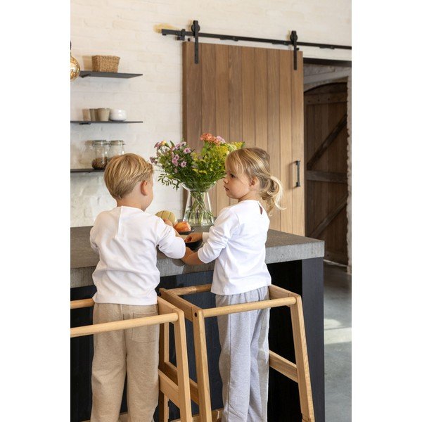 Torre di apprendimento di colore naturale in rovere massiccio Forrest – Vipack-image-3