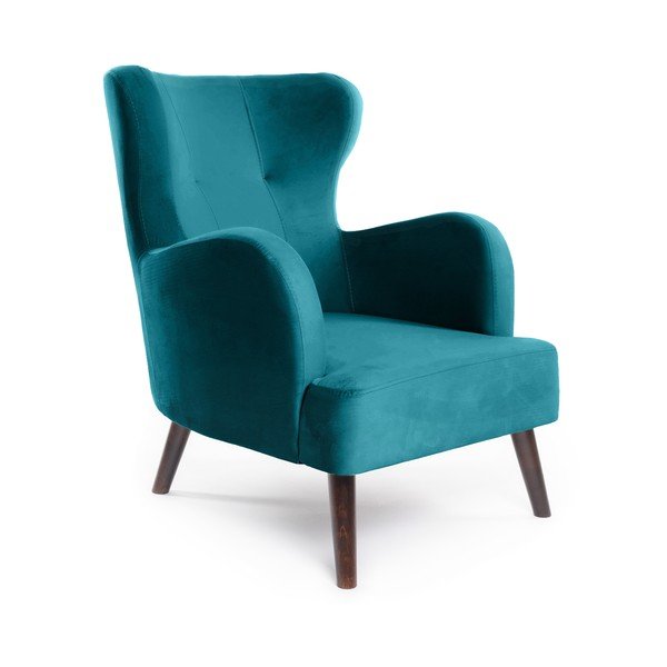Poltrona in velluto turchese Noemye - Bonami Essentials