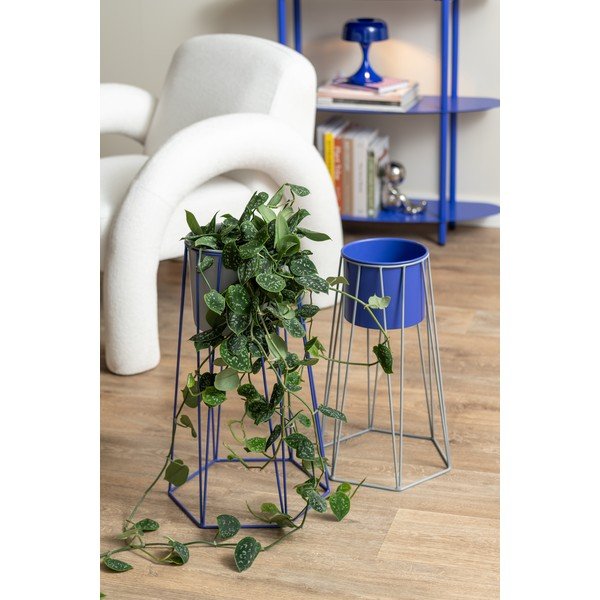 Lampada da tavolo blu in metallo (altezza totale 20 cm) Moda Retro – Leitmotiv-image-3