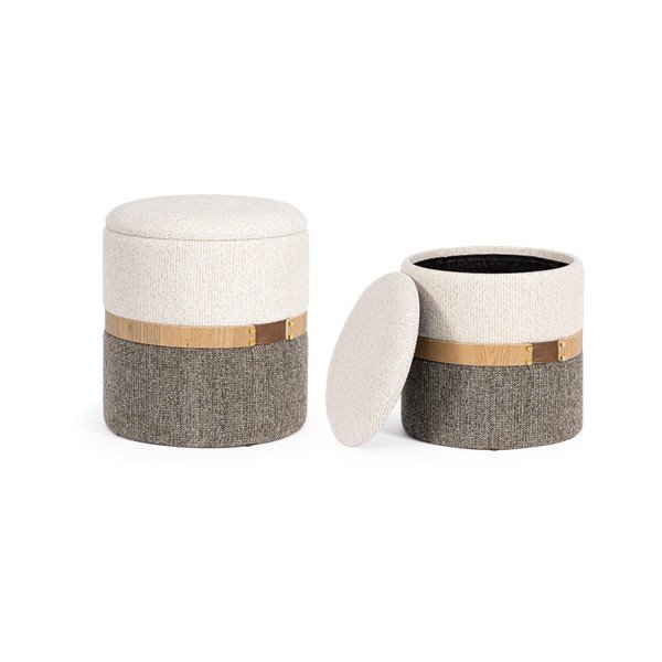 Poggiapiedi grigio/color crema Talya – Bizzotto-image-1