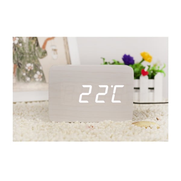 Sveglia bianca con display a LED bianco Brick Click Clock - Gingko-image-4