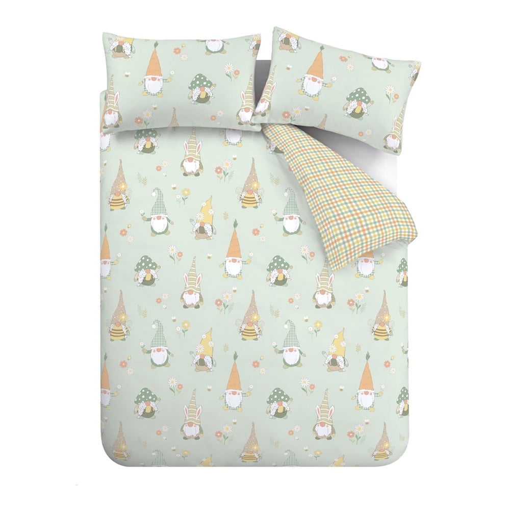 Biancheria da letto verde chiaro per letto singolo 135x200 cm Spring Gonks – Catherine Lansfield | Biancheria da letto