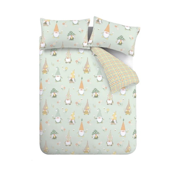 Biancheria da letto verde chiaro per letto singolo 135x200 cm Spring Gonks – Catherine Lansfield