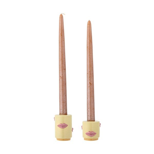 Portacandele in set in gres 2 pz Sassy – Bloomingville-image-3