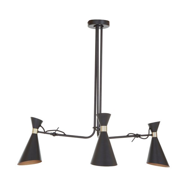 Lampadario nero/dorato in metallo con paralume in metallo Linox – Premier Housewares-image-3