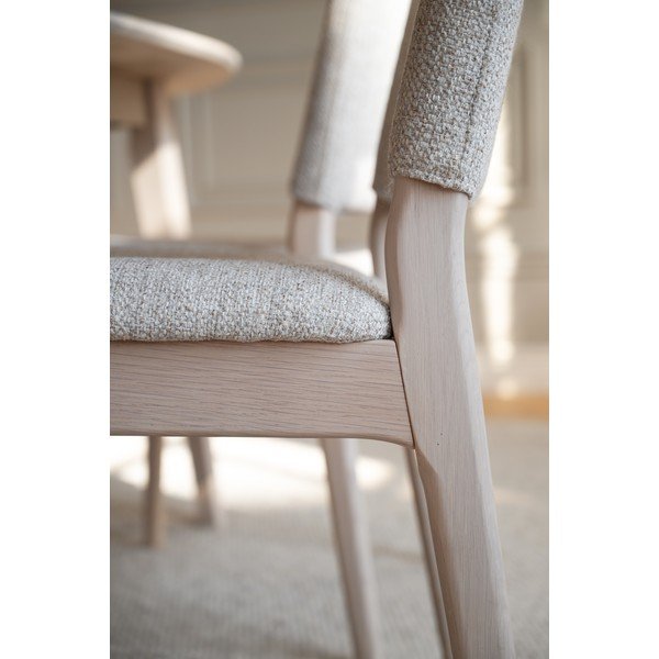 Sedia da pranzo color crema/colore naturale chiaro in rovere massiccio Medford – Rowico-image-4