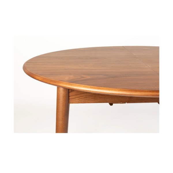 Tavolo da pranzo rotondo con piano effetto noce allungabile con estensione ø 120 cm Twist – Zuiver-image-4