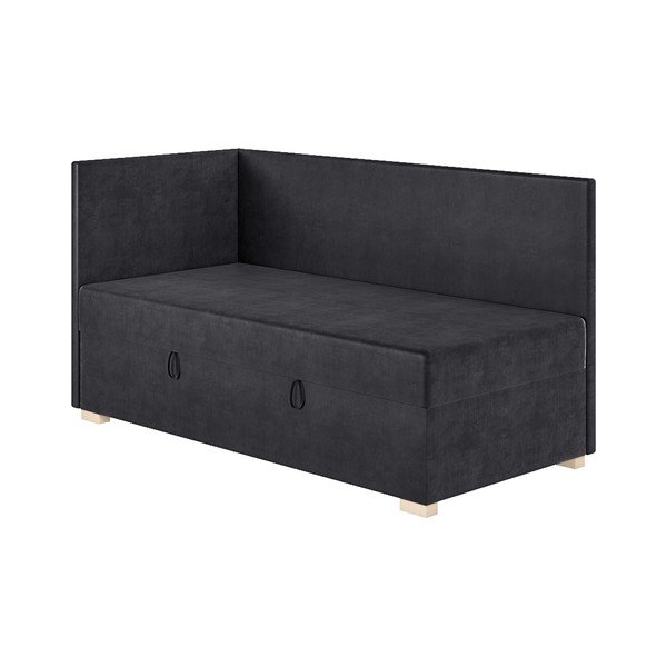 Letto da bambini con sponde blu scuro con contenitore con materasso incluso 90x200 cm Flexi – Ghado-image-4