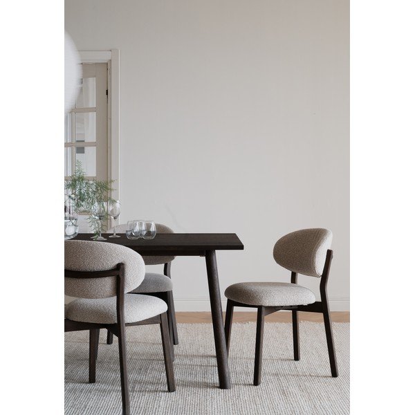 Sedia da pranzo color crema/colore naturale scuro in rovere massiccio Patterson – Rowico-image-4