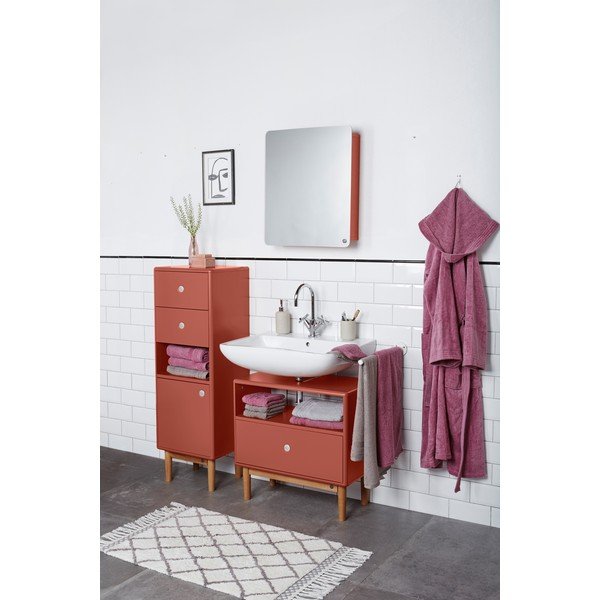 Mobile da bagno a parete rosso con specchio Color Bath - Tom Tailor-image-1