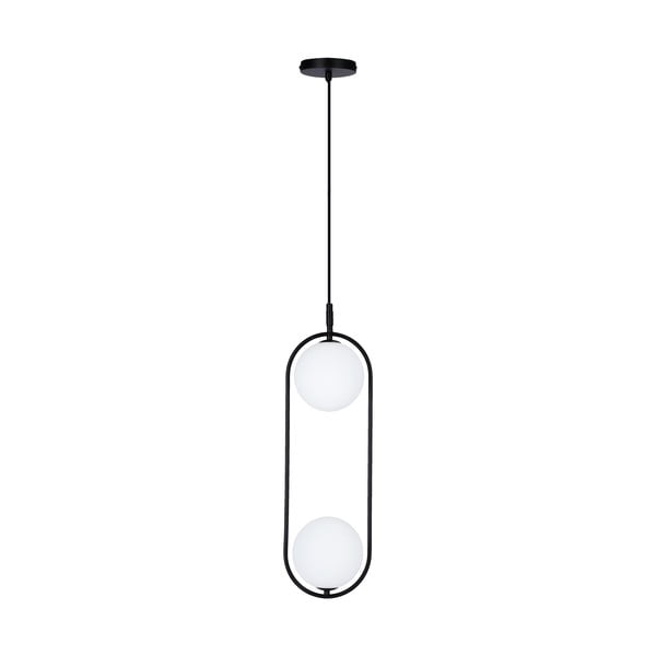 Lampada a sospensione nera con paralume in vetro 18,5x15 cm Cordel - Candellux Lighting