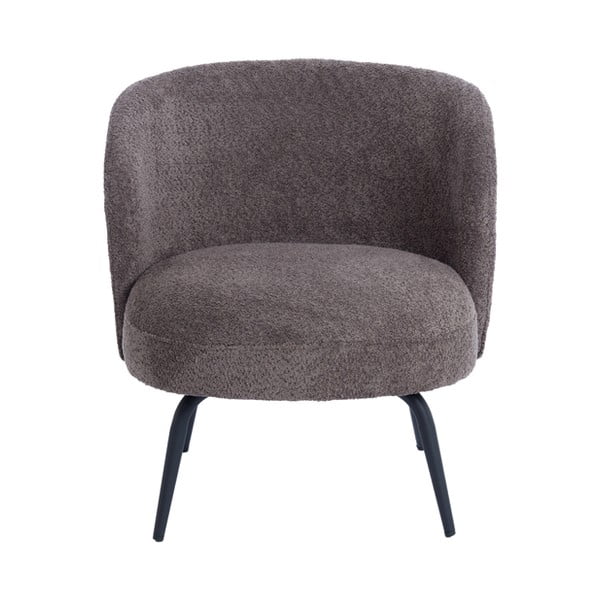 Poltrona marrone scuro in tessuto bouclé Dieyda - Light & Living-image-2