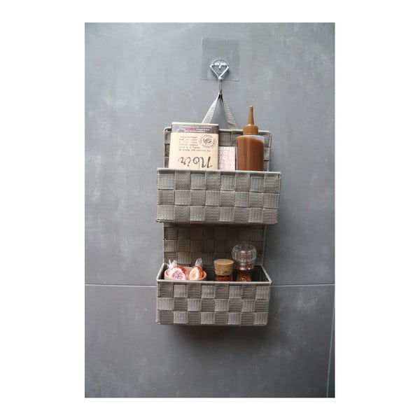 Cesto sospeso beige a due livelli Bristol - Compactor-image-1