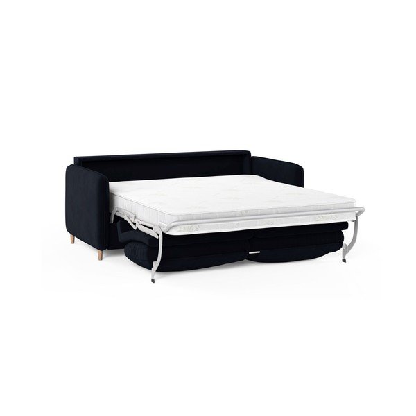 Divano blu per il riposo quotidiano con rivestimento in velluto 184 cm – Micadoni -image-1