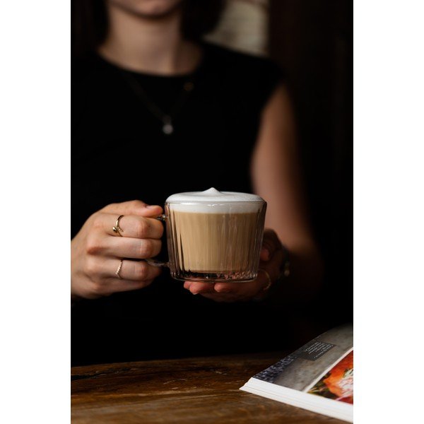 Tazzine in set per cappuccino in vetro 2 pz 250 ml Livio Duo – Vialli Design-image-4