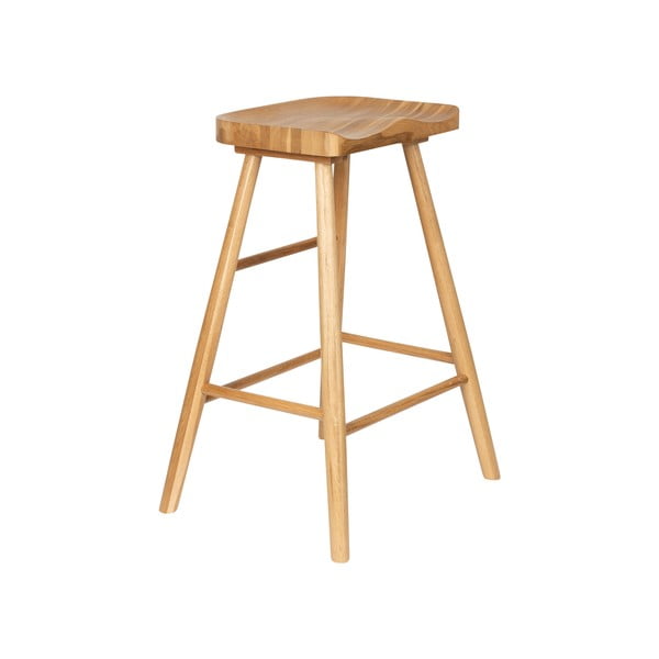 Sedia da bar di colore naturale in rovere massiccio (altezza della seduta 65,5 cm) Vander – White Label-image-2