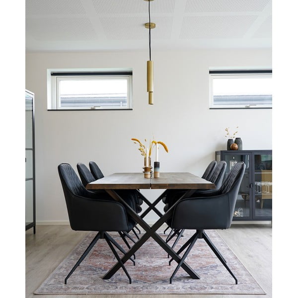 Sedia da pranzo nera in imbottito Harbo – House Nordic-image-1