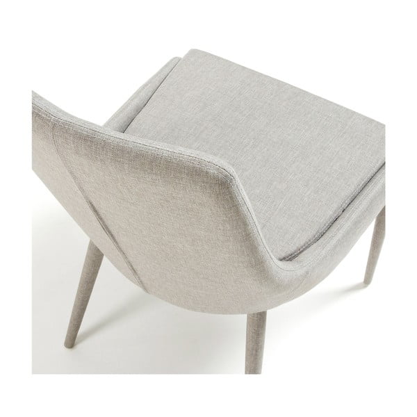 Sedia da pranzo grigia in tessuto Davi - Kave Home-image-4