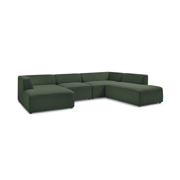Divano angolare componibile verde (penisola a destra/a U) Megeve – Bobochic Paris