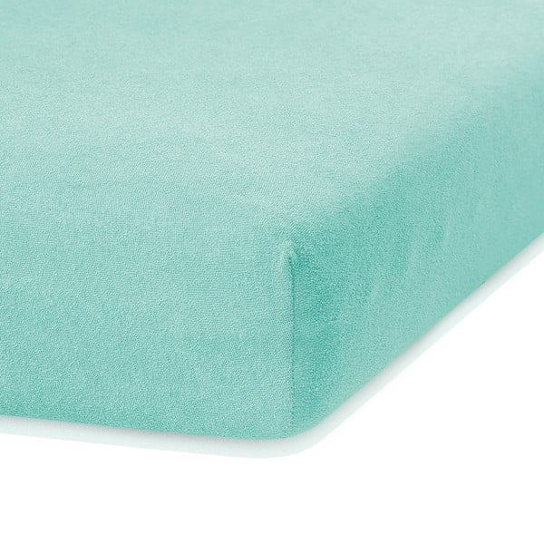 Lenzuolo con angoli verde menta ad alto contenuto di cotone, 80/90 x 200 cm Ruby - AmeliaHome