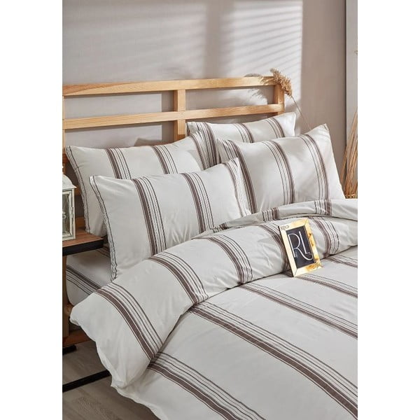 Lenzuolo matrimoniale in cotone marrone-beige 200x220 cm - Mila Home-image-2