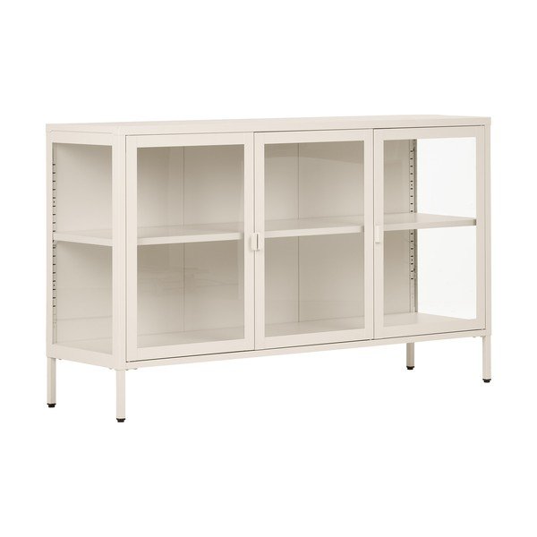 Vetrina color crema in acciaio 140x85x40 cm Brisbane – House Nordic