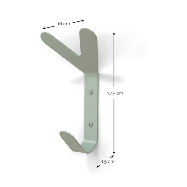 Gancio da parete verde polveroso in acciaio Frondo – Spinder Design-image-4