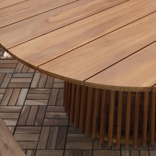 Tavolo da pranzo da giardino rotondo in teak massiccio ø 120 cm Lorca – House Nordic-image-2