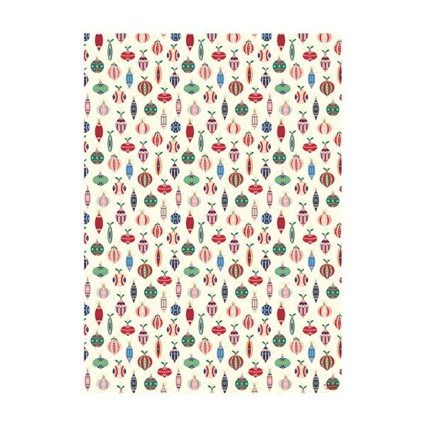 5 fogli di carta da regalo, 50 x 70 cm Retro Baubles - eleanor stuart-image-1