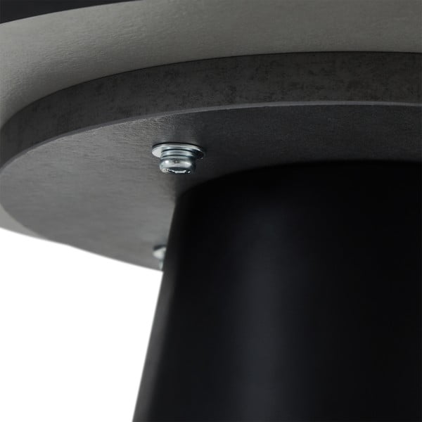 Tavolino in grigio chiaro e nero con piano in marmo ø 45 cm Tango - Furnhouse-image-1