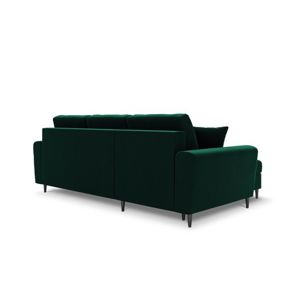 Divano angolare verde allungabile e con contenitore con rivestimento in velluto Kyoto – Cosmopolitan Design-image-3