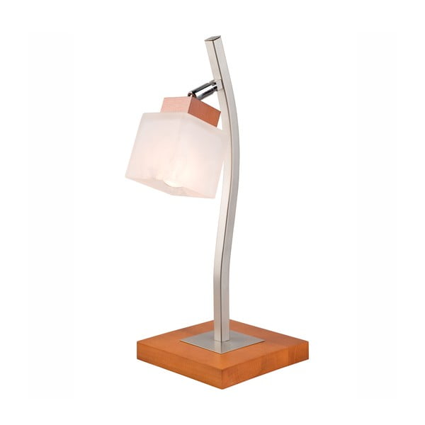 Lampada da tavolo marrone con paralume in vetro, altezza 45 cm Dana - LAMKUR