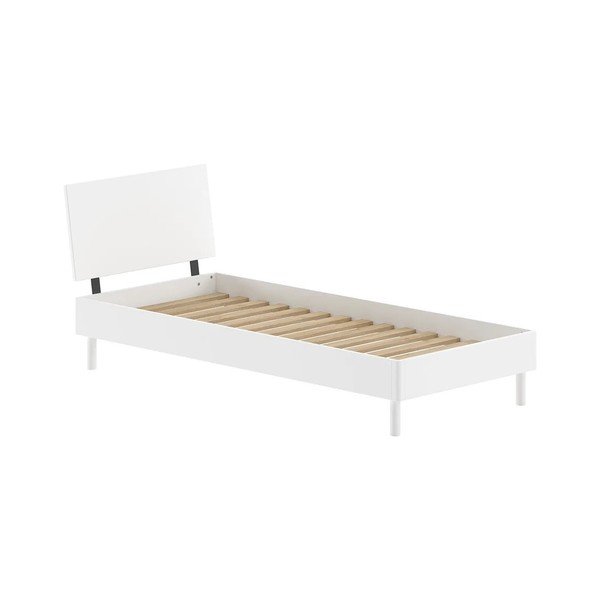 Letto singolo bianco in faggio massiccio con rete inclusa 90x200 cm Forrest – Vipack
