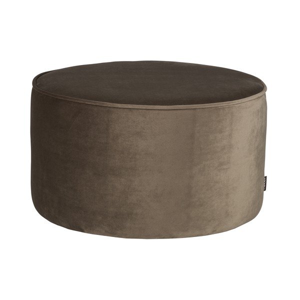 Pouf Sara in velluto verde oliva, ⌀ 60 cm - WOOOD