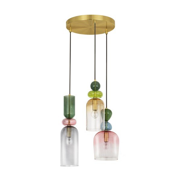 Lampadario dorato in vetro ø 42 cm Murano – Nova Luce