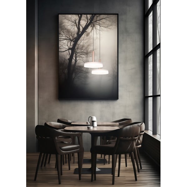 Lampadario LED dimmerabile in nero, bianco e oro con paralume in vetro ø 22 cm Celeste - Trio-image-3