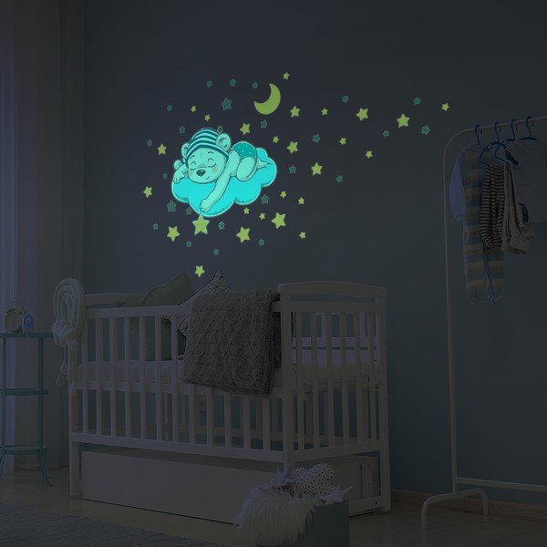 Adesivo murale per bambini 35x30 cm Dreamy Bear - Ambiance-image-1