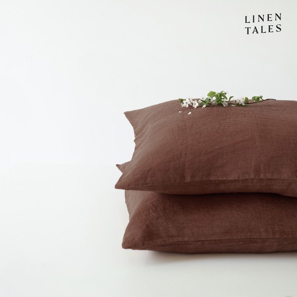 Federa per cuscino in lino 50x70 cm Chocolate – Linen Tales
