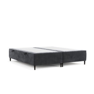 Letto matrimoniale imbottito antracite con contenitore 180x200 cm Tate - Maison de Rêve