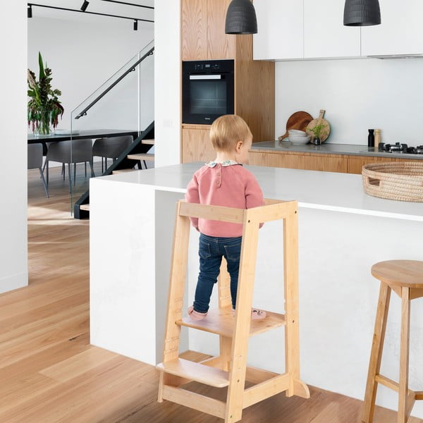 Torre di apprendimento di colore naturale in bambù – Roba-image-2