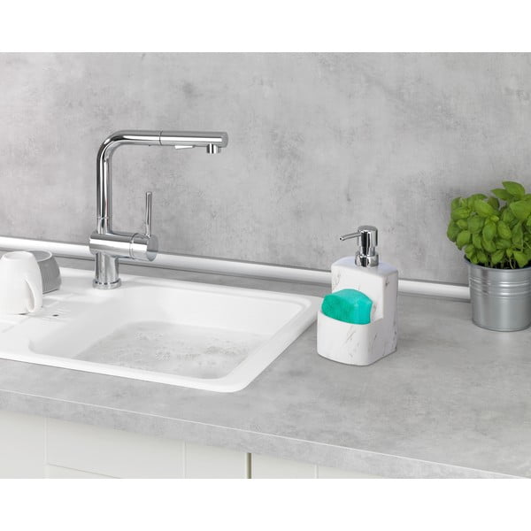 Distributore di sapone in ceramica bianca Marble, 380 ml Festival - Wenko-image-1