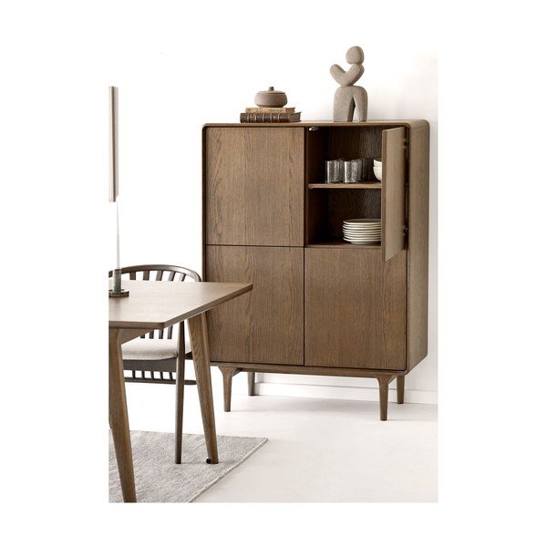 Armadietto marrone scuro con effetto rovere 100x140x40 cm Darwin – House Nordic-image-2