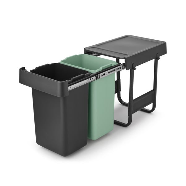 Bidone in plastica da incasso per raccolta differenziata in grigio scuro menta 30 l Sort&Go - Brabantia