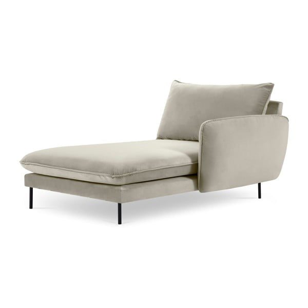 Poltrona lounge in velluto beige, angolo destro Vienna - Cosmopolitan Design-image-3